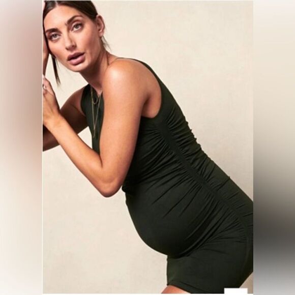 Blanqi everyday essentials sleeveless dress green new medium/large maternity - Picture 3 of 10